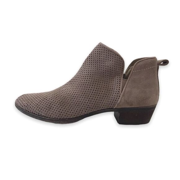 BP Women's 10 Perforated Ankle Booties Beige Tan Suede Leather Casual Everyday - Picture 3 of 8